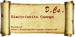 Dimitrievits Csenge névjegykártya